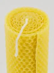 Natürliche Bienenwachs Kerze mit Wabenstruktur - 15 cm