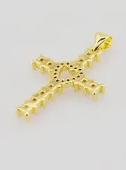 Anhänger Kreuz und Herz mit Zirkonia - 25mm