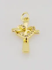 Anhänger Kreuz Herz Verschlungen - 25mm