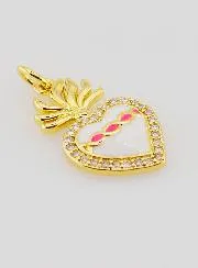 Ex-Voto-Anhänger aus Gold-Messing und Emaille - 20mm