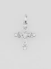 Barock Kreuz Anhänger Silberfarben - 15mm