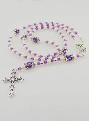 Rosenkranz mit Verschluss Madonna - Violett