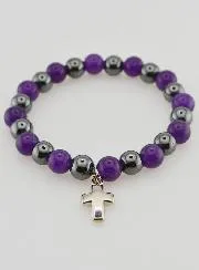 Edelstein Armband Hämatit und Amethyst
