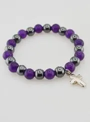 Edelstein Armband Hämatit und Amethyst