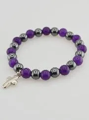 Edelstein Armband Hämatit und Amethyst