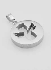 Durchbrochener Anhänger Schutzengel aus Edelstahl - 18mm