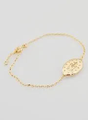 Armband Wundertätige Medaille - Vergoldet und Blau Emailliert