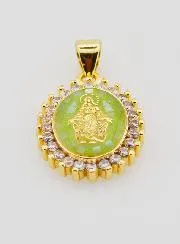 Medaille Wundertätige Madonna Grün - 17mm