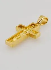 Anhänger Kreuz Christus Erlöser Edelstahl Goldfarben - 35mm