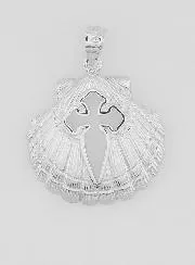 Anhänger Jakobsmuschel und Kreuz - 18mm