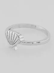 Silber Ring Jakobsmuschel - Größe 52