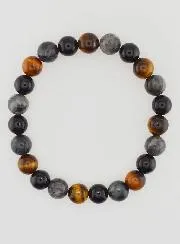 Armband aus Tigerauge - Onyx - Larvikit - 8mm