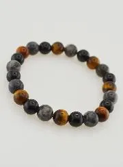Armband aus Tigerauge - Onyx - Larvikit - 8mm