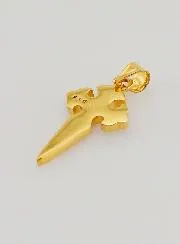 Vergoldetes Jakobskreuz mit Emaille - 17mm