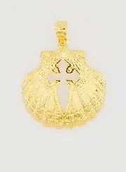 Anhänger Muschel mit Jakobskreuz - 18mm