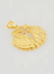 Anhänger Muschel mit Jakobskreuz - 18mm