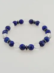 Armband aus Bergkristall und Lapislazuli AA - 8mm