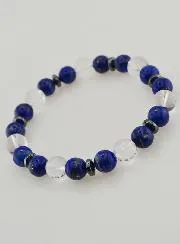 Armband aus Bergkristall und Lapislazuli AA - 8mm