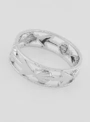 Durchbrochener Silber Ring mit Muschel und Anker - Grösse 64