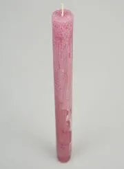 Durchgefärbte Gebetskerze - Rosa Gepudert
