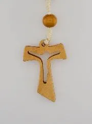 Rosenkranz Olivenholz Grosse Perlen - Tau-Kreuz