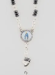 Rosenkranz Wundertätige Madonna und Ex Voto - Hämatit