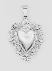 Großer Ex Voto-Anhänger aus Edelstahl - 37mm