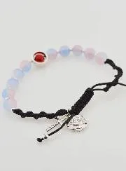Verstellbares Zehner-Rosenkranz-Armband - Rosa