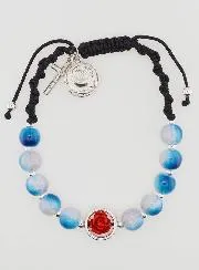 Verstellbares Zehner-Rosenkranz-Armband - Blau
