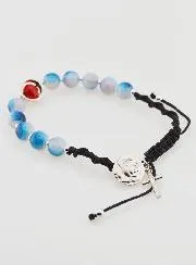 Verstellbares Zehner-Rosenkranz-Armband - Blau