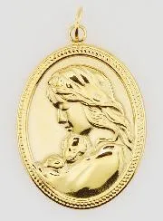 Anhänger Madonna mit Kind Oval - 25mm