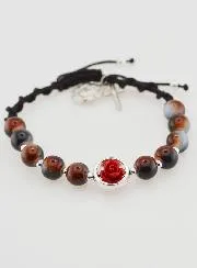 Verstellbares Zehner-Rosenkranz-Armband - Braun