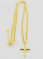 Religiöse Halskette Gehämmertes Kreuz - Goldfarben