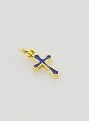 Charm Anhänger Kreuz 10mm - Dunkel Blau