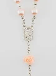 Rosenkranz Lourdes Perlmutt Perlen und Rosen