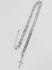Religiöse Halskette Gehämmertes Kreuz - Edelstahl