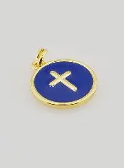 Anhänger Kreuz - Dunkelblaues Emaille