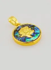 Medaille Rose aus Abalone Muschel - 14mm