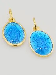 Wundertätige Medaille aus Vergoldetem Silber und Emaille - 17mm