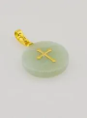 Durchscheinender Anhänger mit Kreuz - Grün