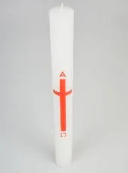 Prozessionskerze Alpha Omega 40cm - Rot