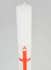 Prozessionskerze Alpha Omega 40cm - Rot