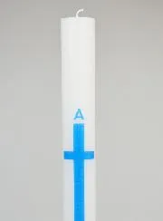 Prozessionskerze Alpha Omega 40cm - Blau