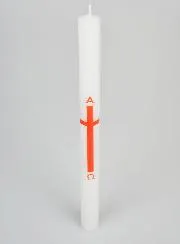 Prozessionskerze Alpha Omega 34cm - Rot