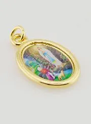 Anhänger Muttergottes von Lourdes Goldfarben - 25mm