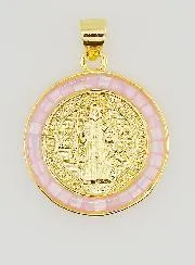 Medaille des Heiligen Benedikt - Rosa Rand