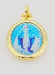 Anhänger Wundertätige Mutter Gottes Goldfarben - 25mm