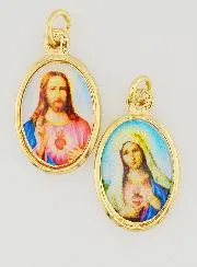 Doppelseitiger Anhänger der Heiligen Herzen - 25mm