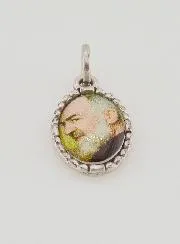 Anhänger mit Gedrehtem Rand 15mm - Pater Pio