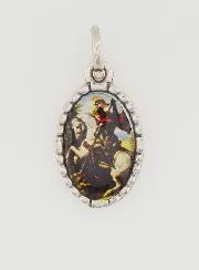 Anhänger mit Gedrehtem Rand 15mm - Heiliger Georg